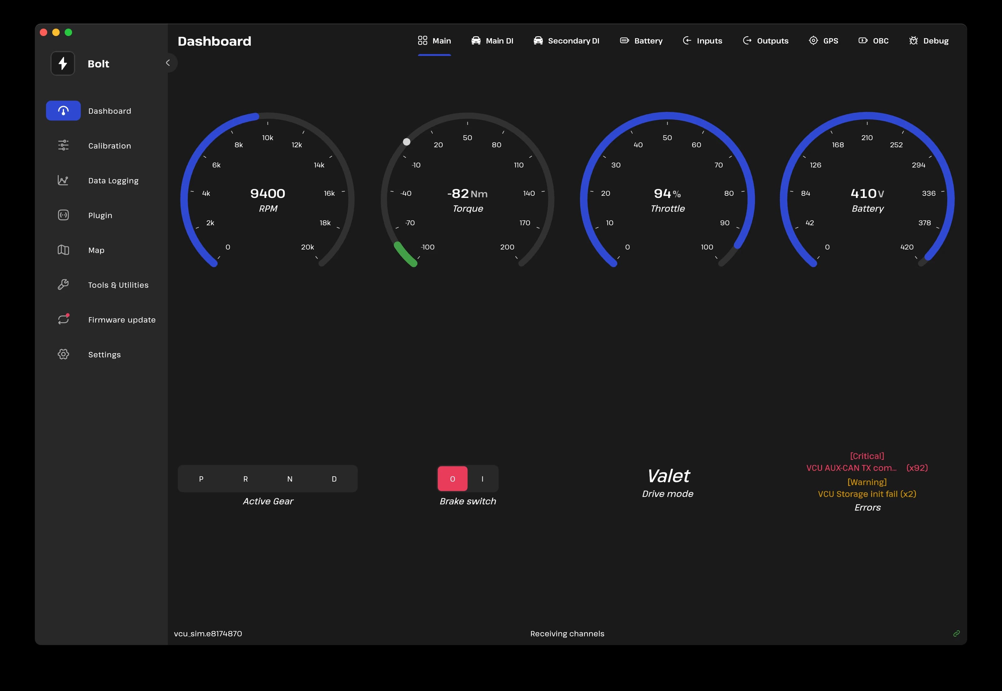 Bolt Dashboard