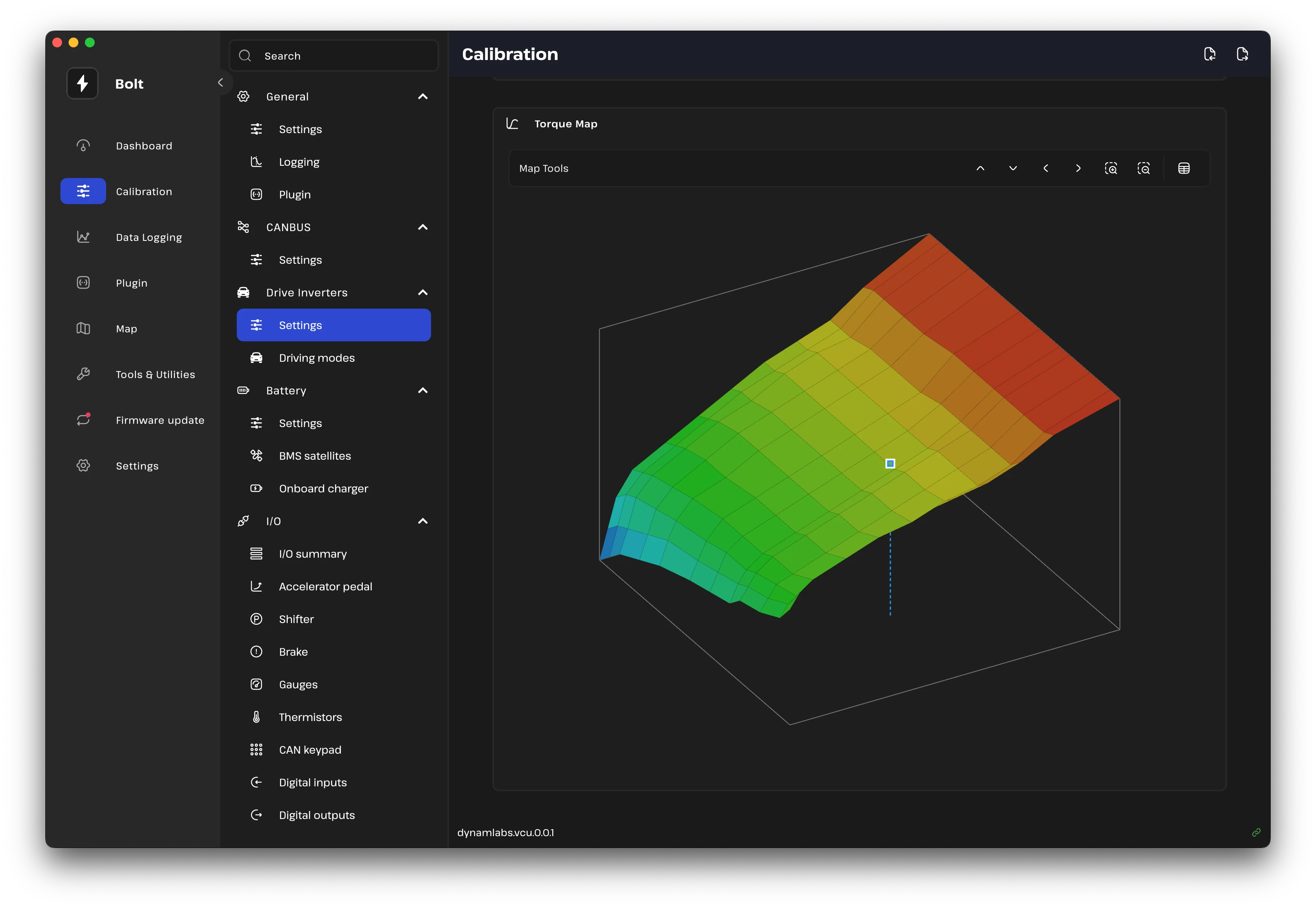 Bolt App 3D Torque map